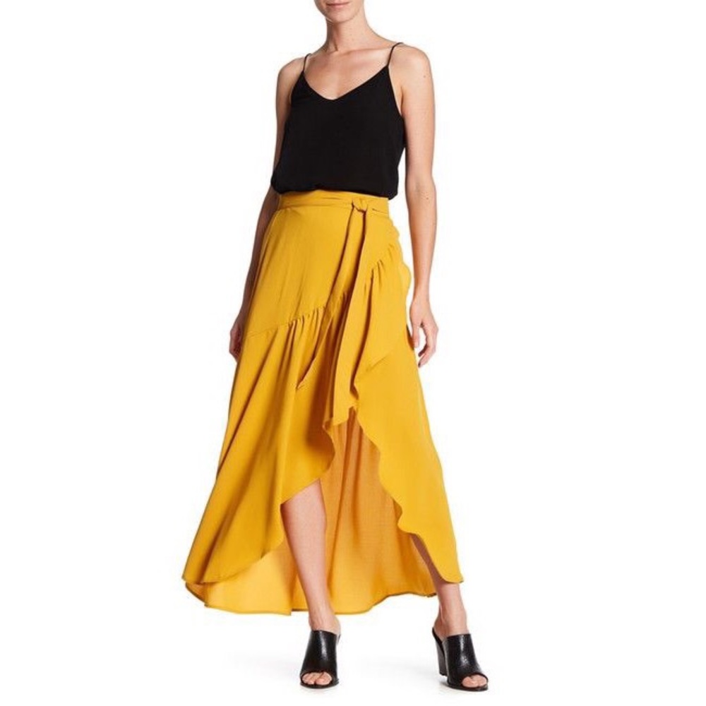 Mustard Yellow Wrap Skirt